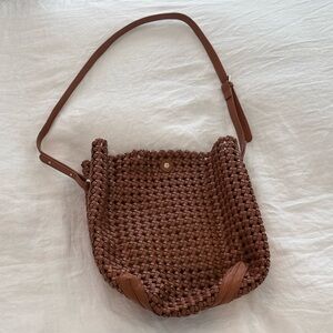 Zara Brown Woven Shoulder Bag